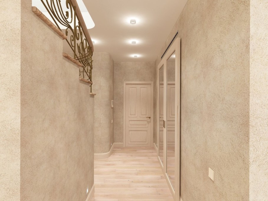 Венецианская штукатурка шелк коридор