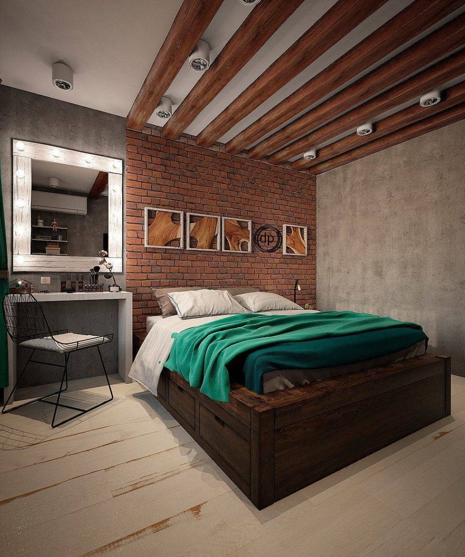 Спальня лофт 12 кв