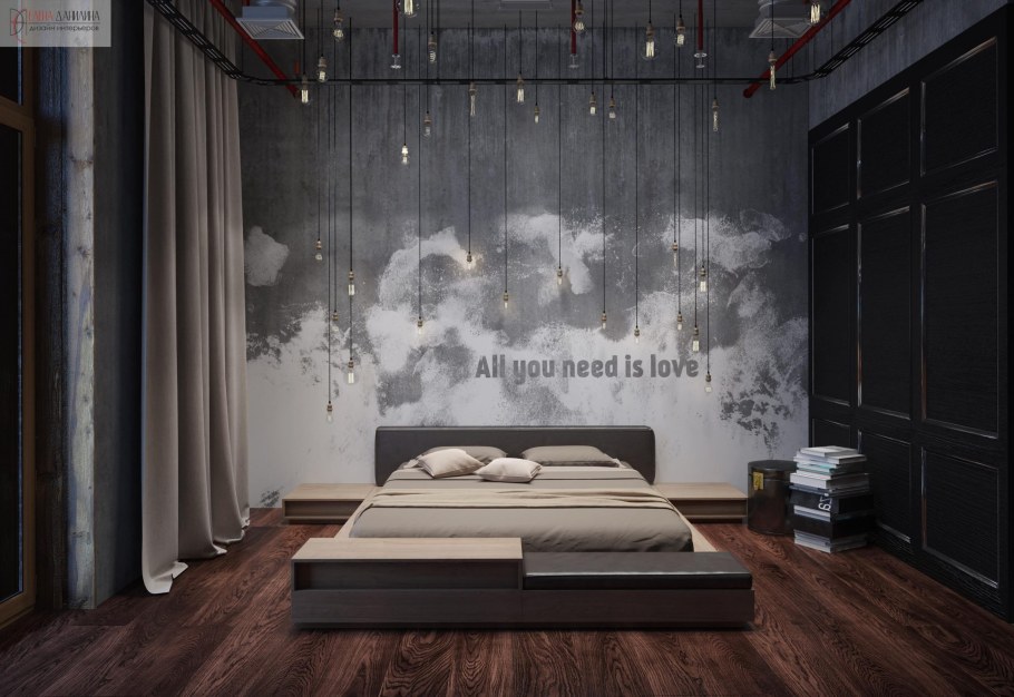 Спальня лофт 12 кв