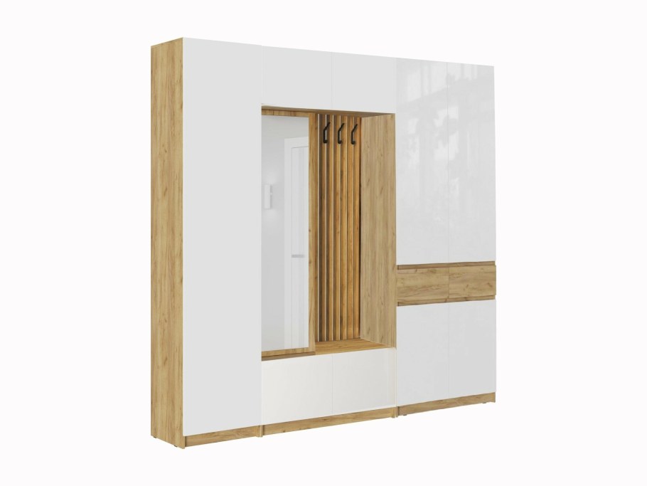 Прихожая Роджина (дуб крафт/белый глянец) миф,