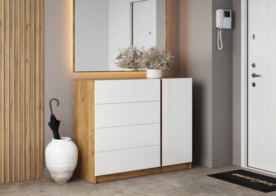 Комод Бостон дуб крафт золотой