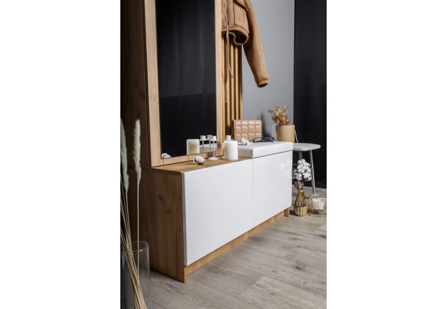 Прихожая Бостон дуб крафт золотой / серый шифер