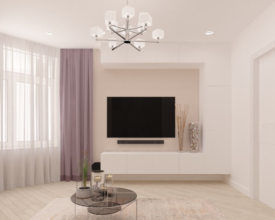 Светлый интерьер гостиной