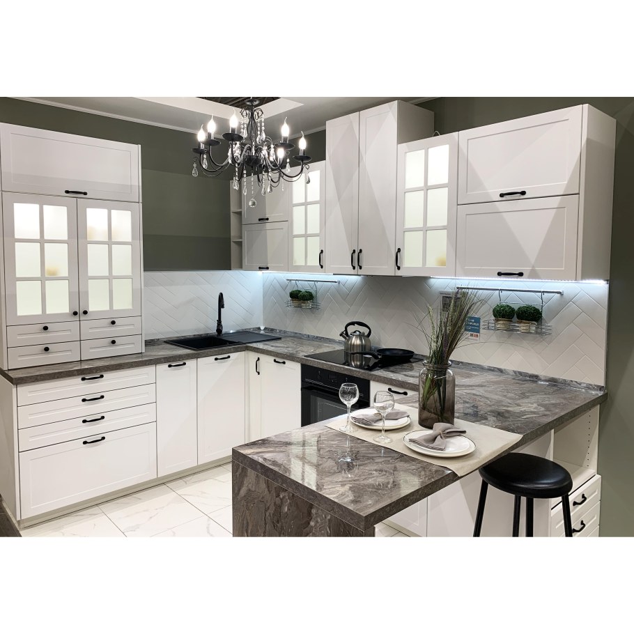 Кухня Ньюпорт белый Леруа