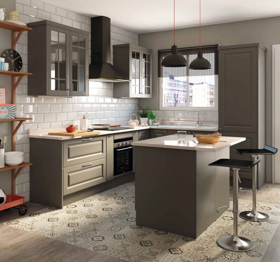 Кухня Леда серая Леруа Мерлен