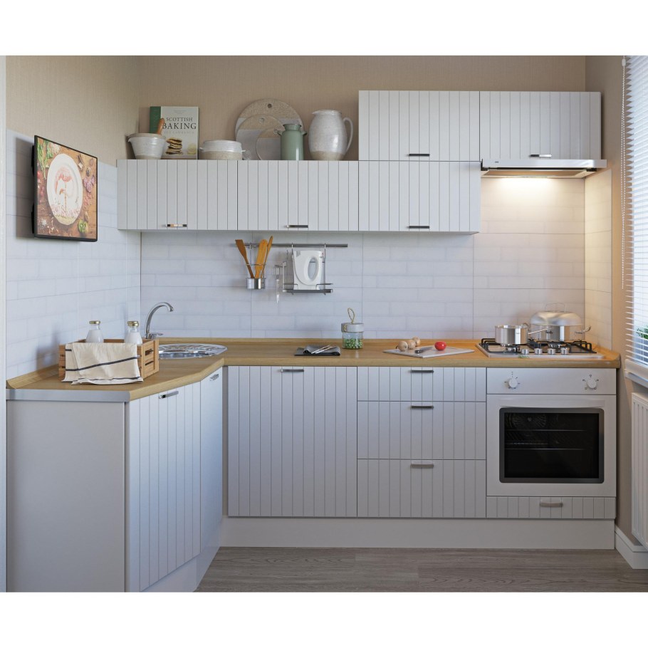 Кухня Ньюпорт белый Леруа