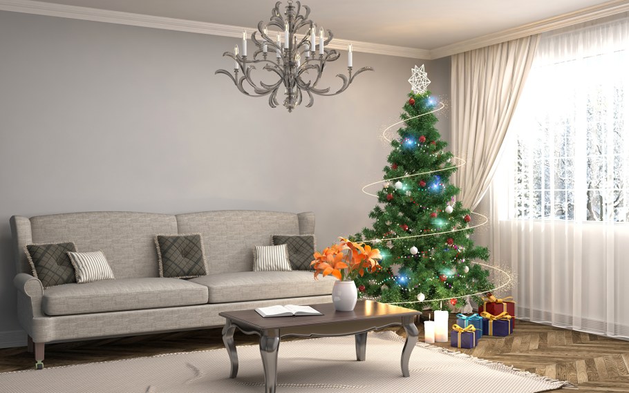 Комната с елкой