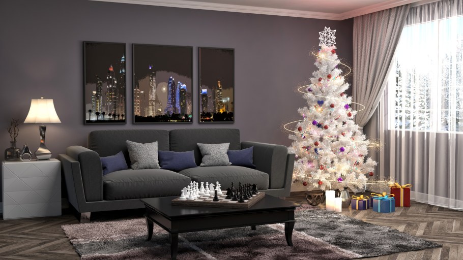 Новогодняя комната с елкой