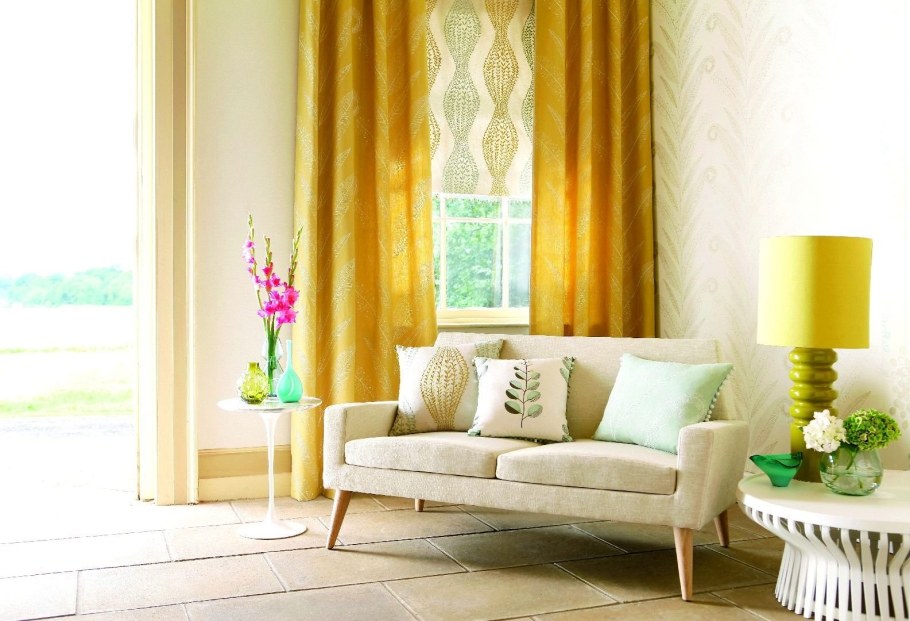 Шторы горчичного цвета