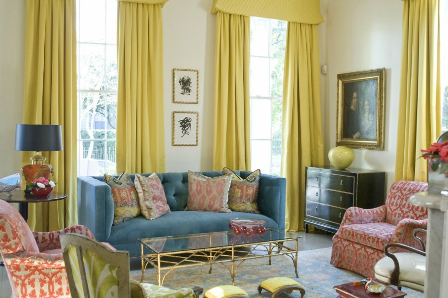 Шторы цвета горчицы