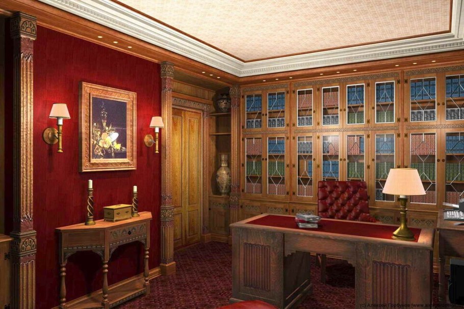Англия 20 века интерьер кабинет
