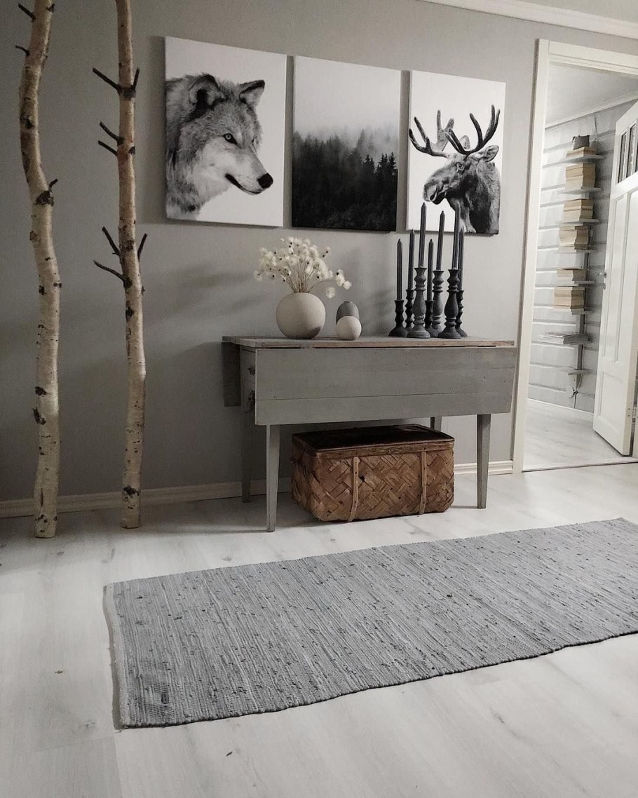 Сочетание серого и дерева в интерьере