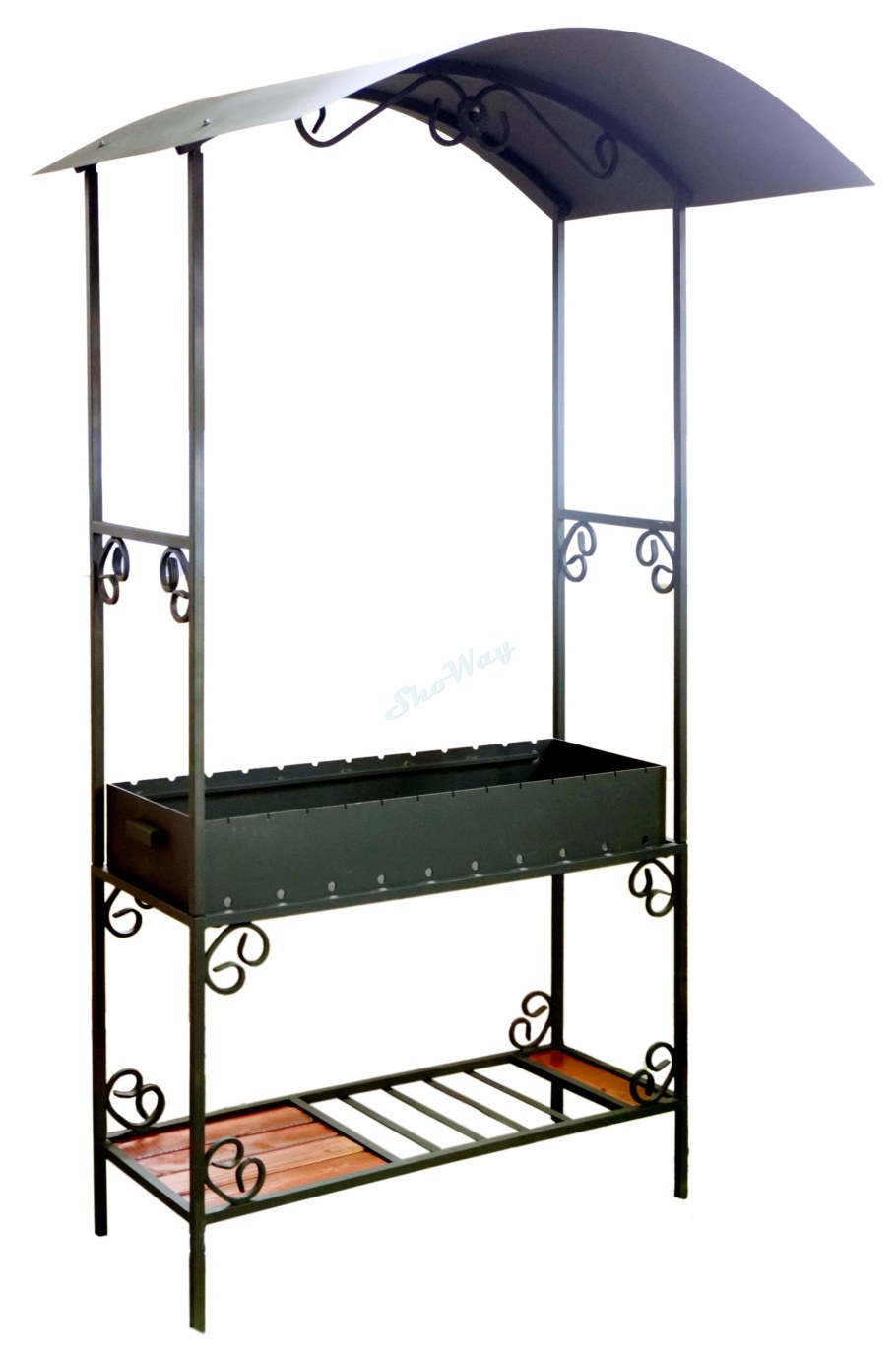 Мангал кованый с крышей разборный 930х725х2120мм