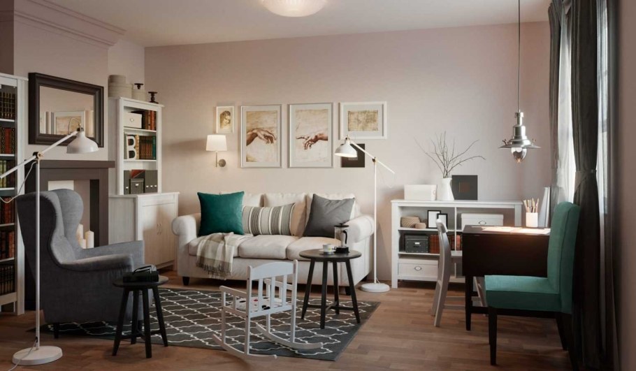 Гостиная икеа в интерьере реальные