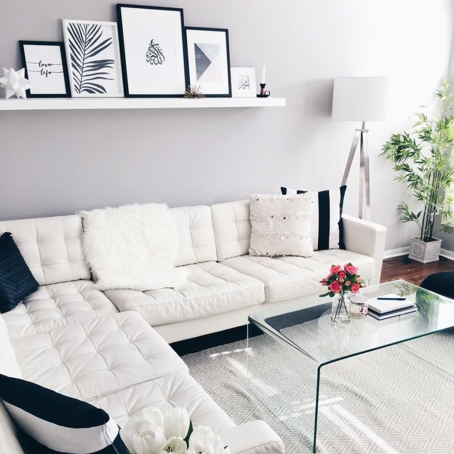 Белая гостиная икеа в интерьере