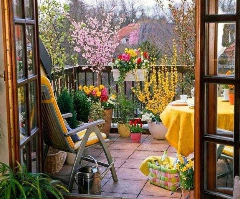 Терраса с цветами