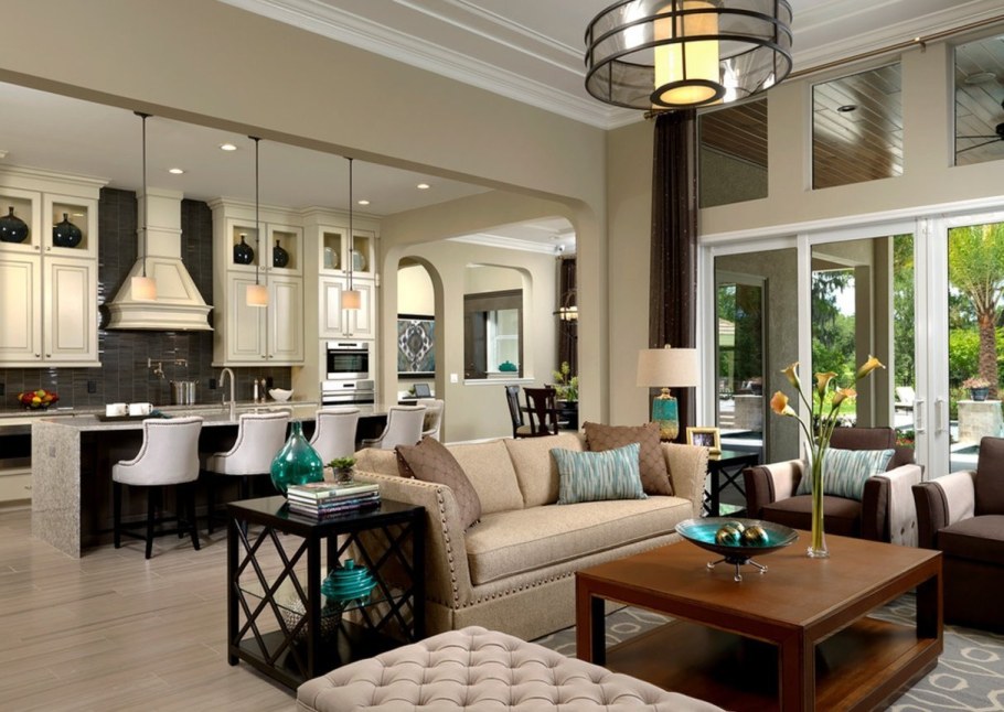 Интерьер гостиной в американском стиле