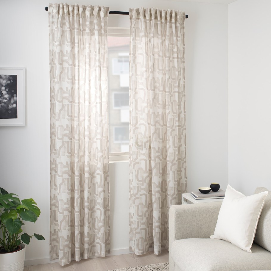 Шторы ВИЛБОРГ икеа бежевые