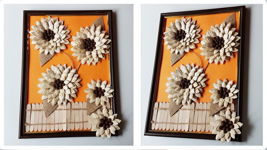 Панно из тыквенных семечек