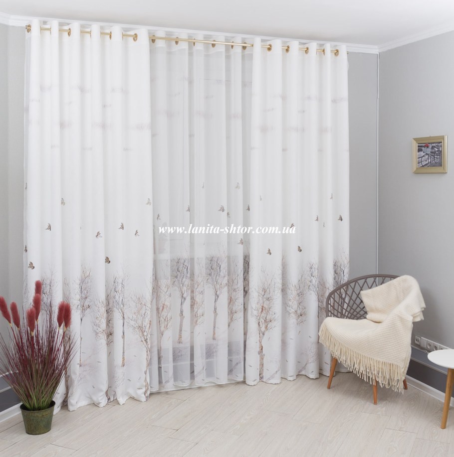 Тюль "креп" белый, 3 метра