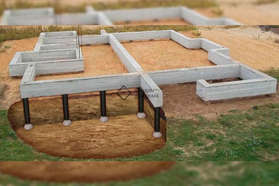 Фундамент свайно-ленточный 6на6
