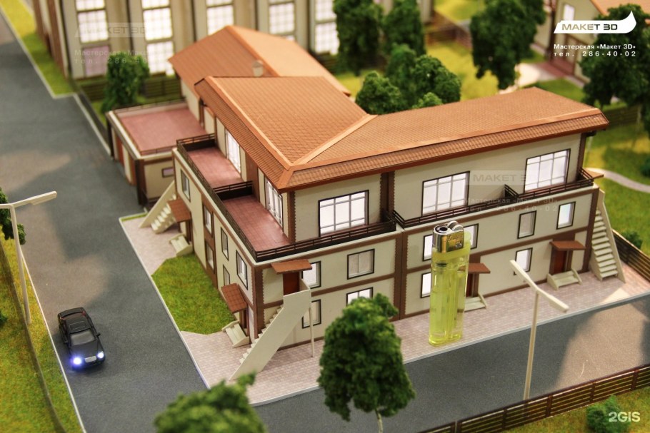 3д макет поселка Северный