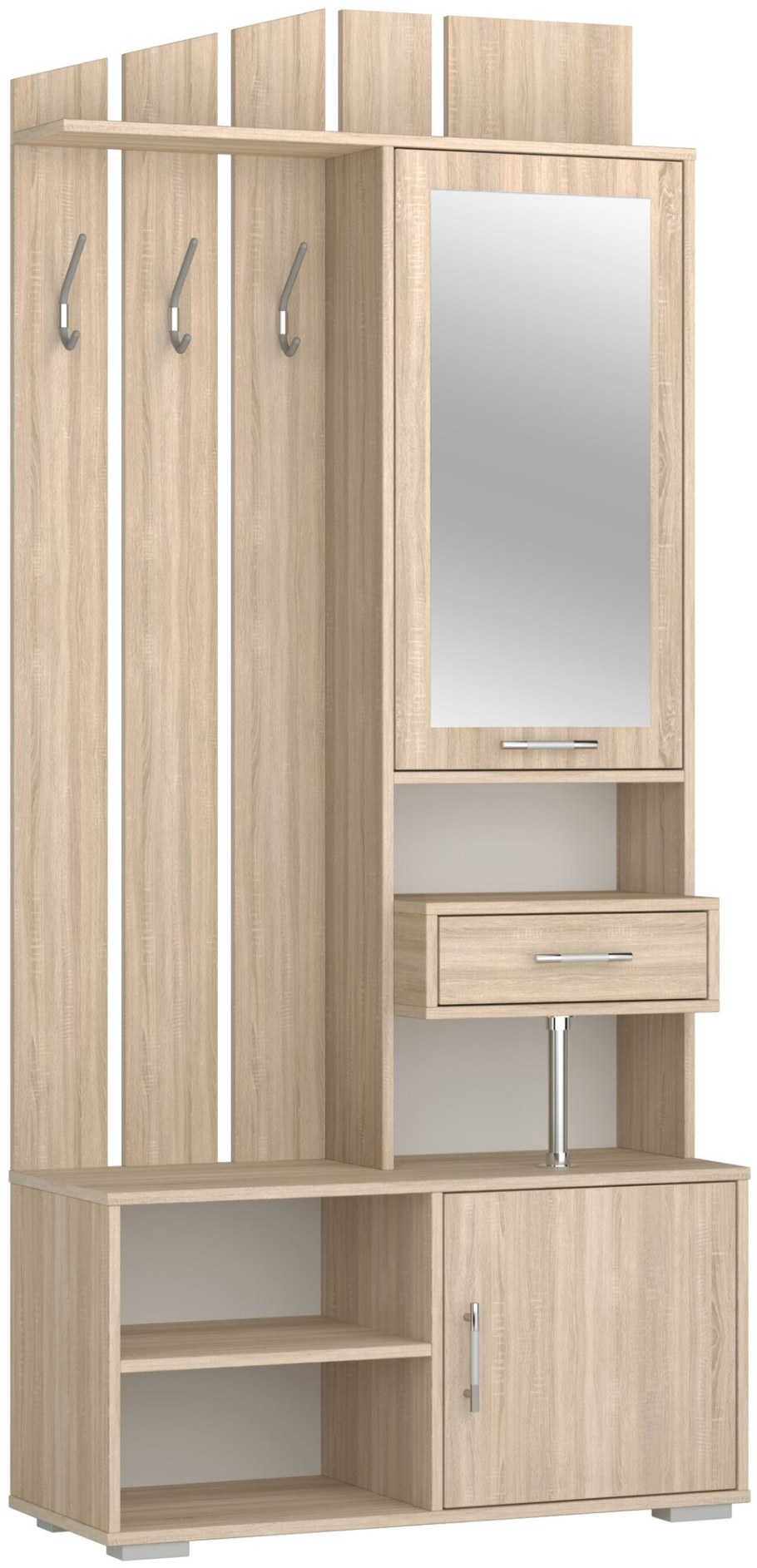 Прихожая пр-5 с зеркалом ясень шимо св ваша мебель 1980 900 350 3 упак