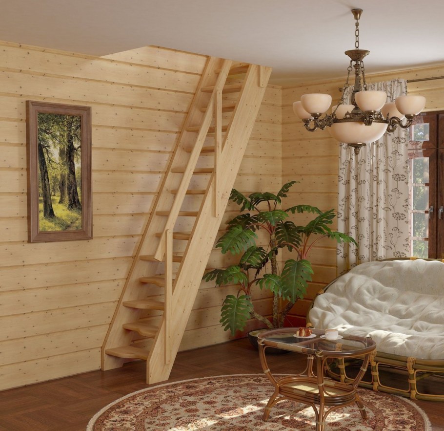 Лестница из сосны к-001м/1