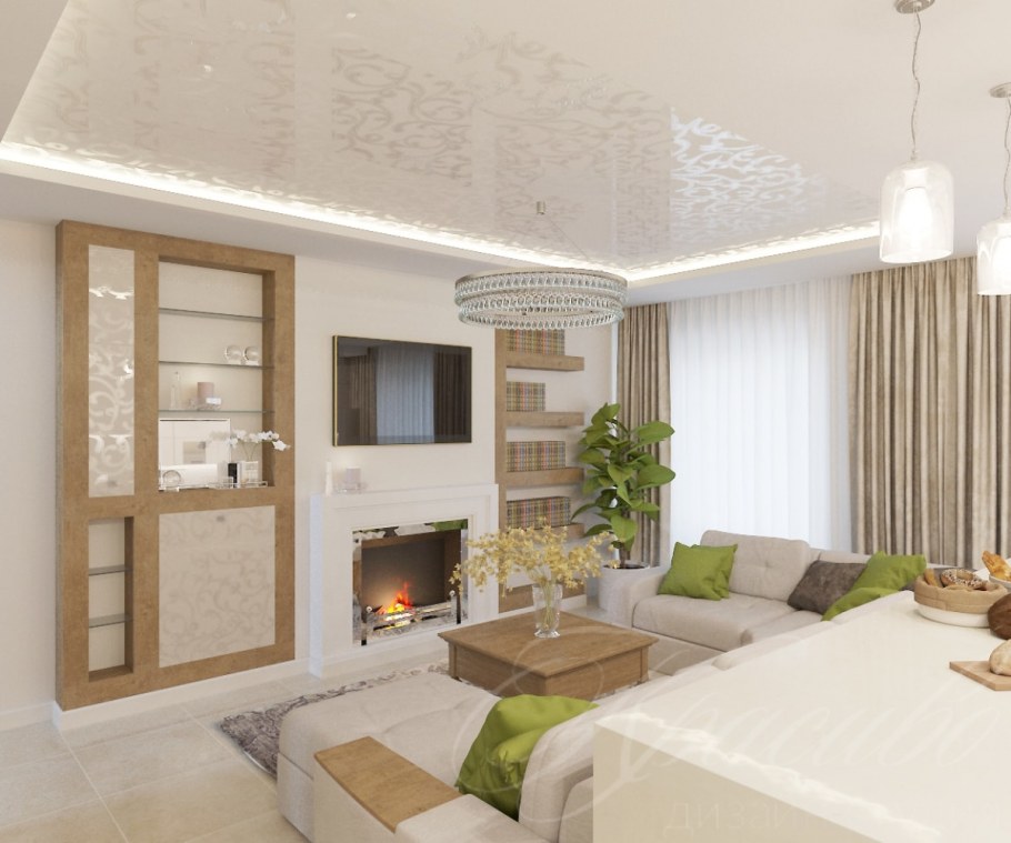 Интерьер кухня гостиная 40 кв м