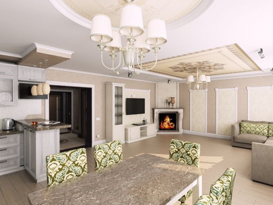 Кухня-гостиная 30 кв