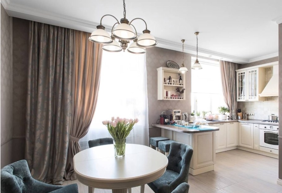 Уютная кухня гостиная