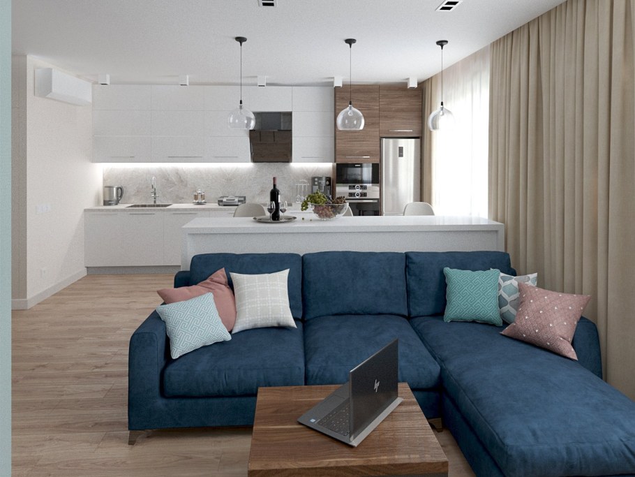 Зонирование студии 20 кв.м кухня гостиная