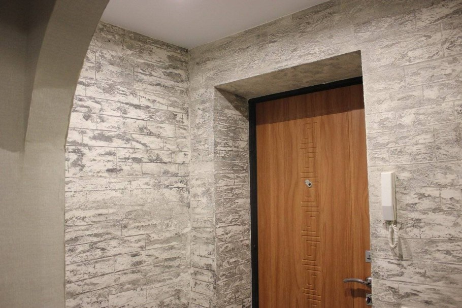 Декоративная штукатурка травертин коридор