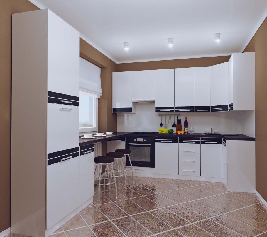 П-образный кухонный гарнитур