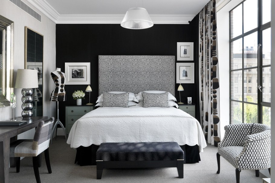 Спальня в черно белом стиле