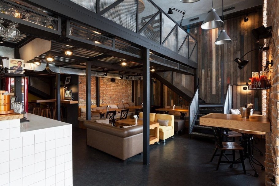 Кафе бургерная в стиле лофт