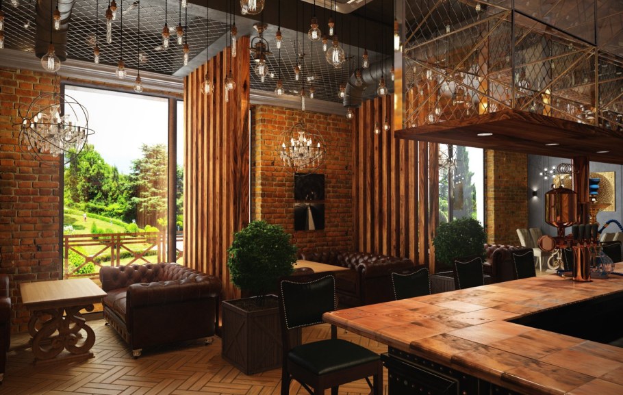 Декор для кафе в стиле лофт