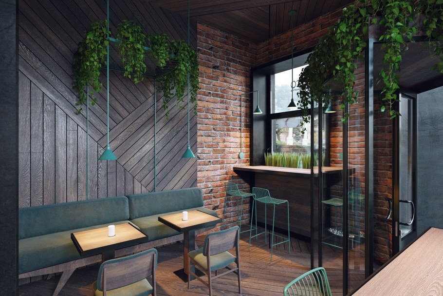 Интерьер ресторана в стиле лофт
