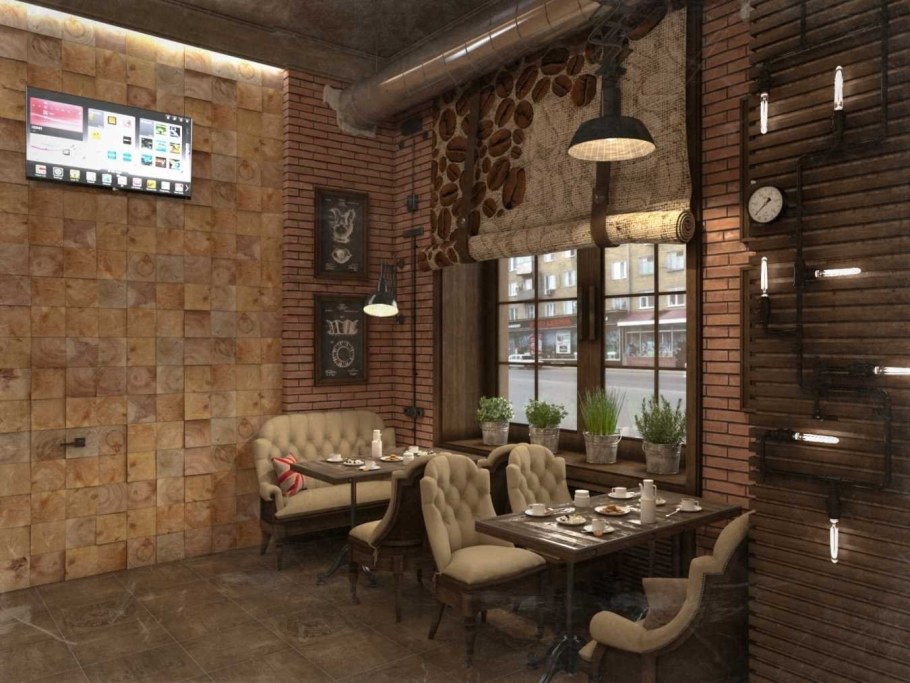 Лофт интерьер кафе ресторан