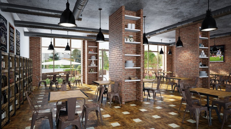 Интерьер ресторана в стиле лофт