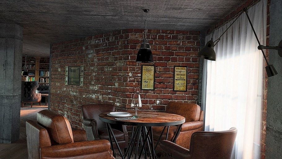 Стены в кафе в стиле лофт