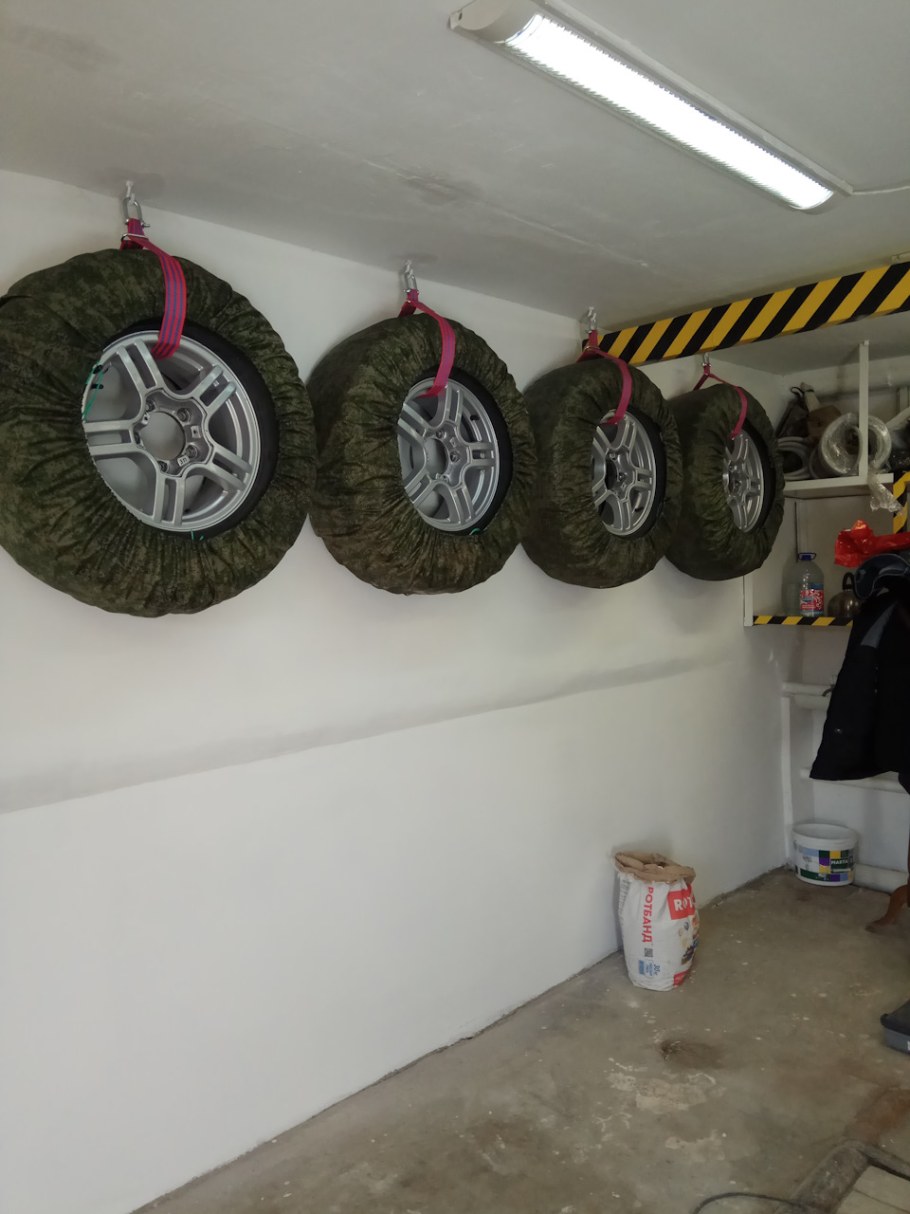 Подставка для колес в гараже