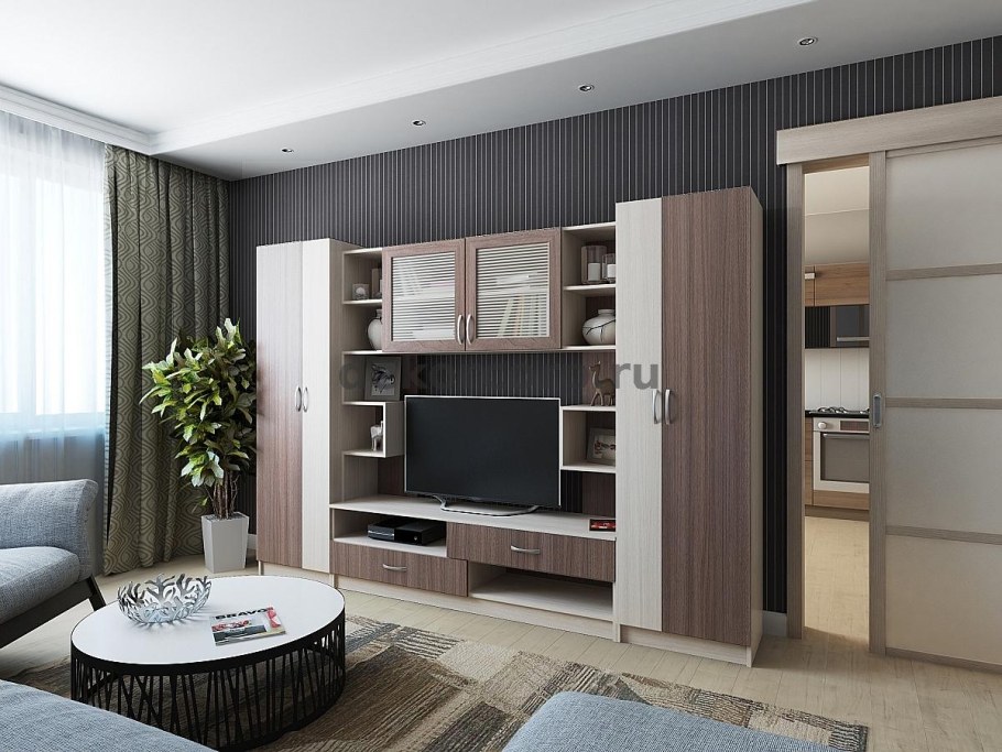 Гостиная ясень шимо светлый