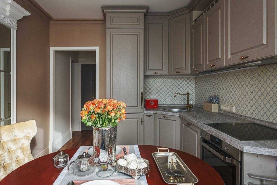 Кухня 9 кв.м дизайн в классическом стиле