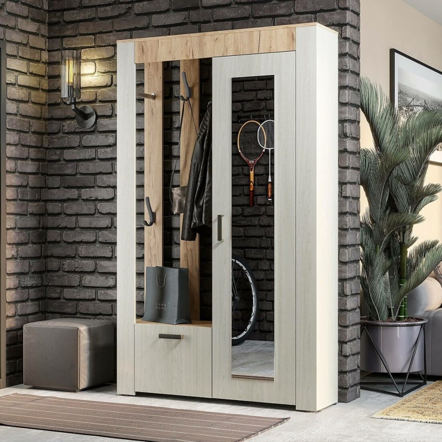 Прихожая Франк крафт/ясень белый