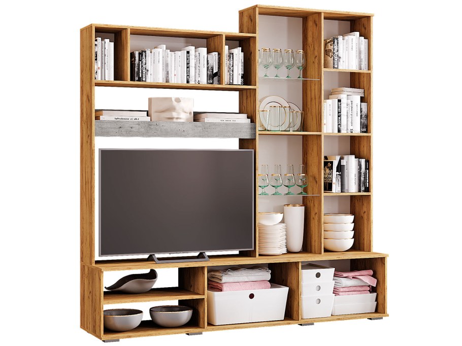 Гостиная Трамп ЦС-05 Центральная секция крафт/Метрополитан грей БТС