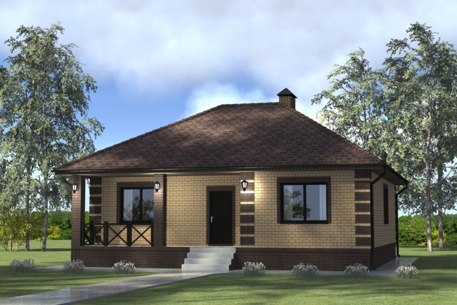 Дом из кирпича одноэтажный 80 кв м