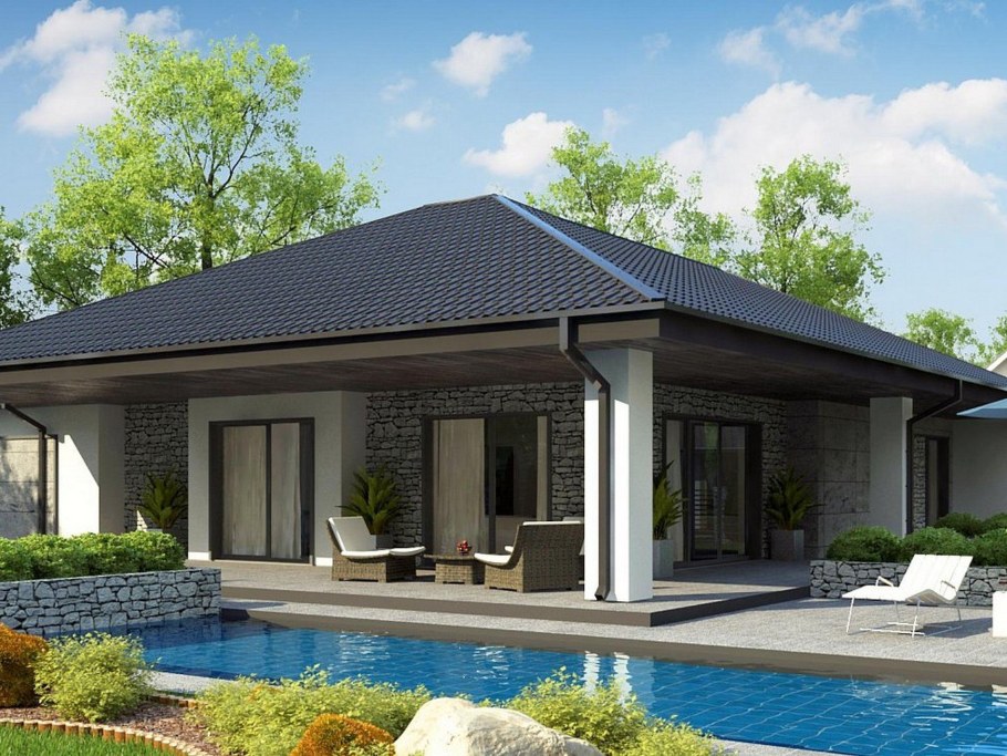 Проекты домов z500 одноэтажных с террасой 100 кв