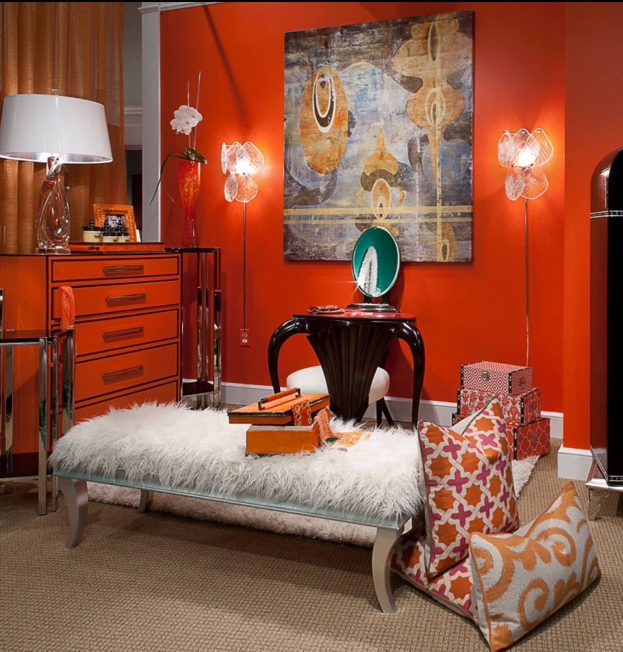 Оранжевый интерьер комнаты