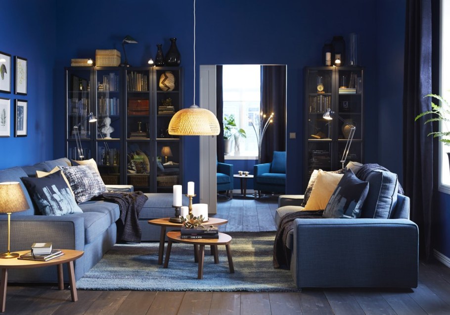 Синий цвет в интерьере